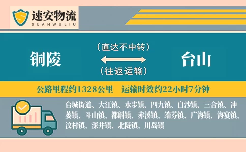 铜陵到台山货运公司