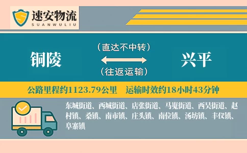 铜陵到兴平货运公司