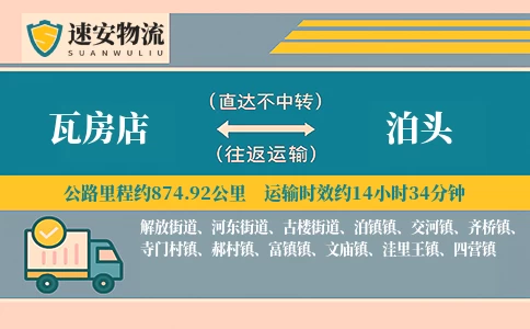 瓦房店到泊头货运公司