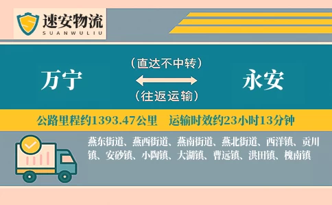 万宁到永安货运公司