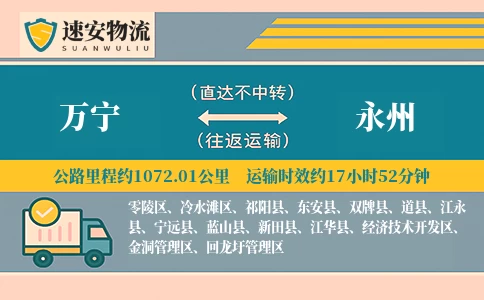 万宁到江永县物流公司