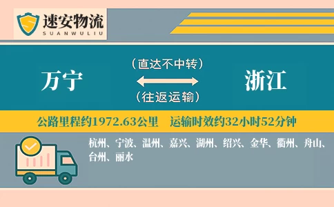 万宁到浙江货运公司