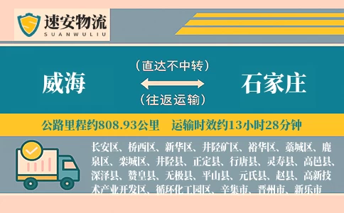 威海到石家庄物流公司