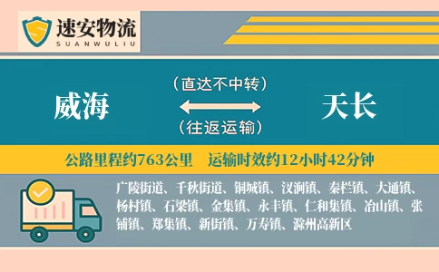 威海到天长货运公司