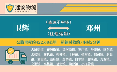 卫辉到邓州货运公司