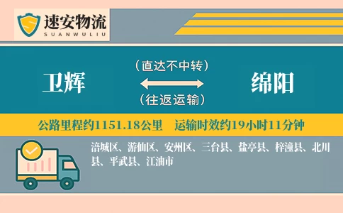 卫辉到绵阳货运公司