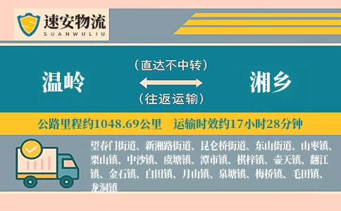 温岭到湘乡货运公司