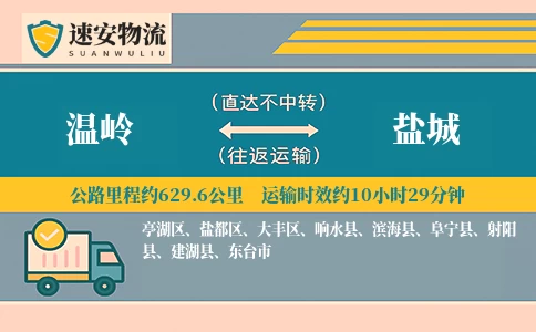 温岭到盐城货运公司