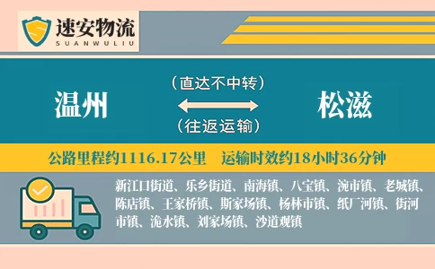 温州到松滋货运公司