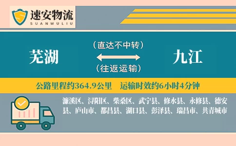 芜湖到九江货运公司