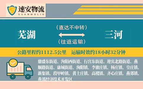 芜湖到三河货运公司