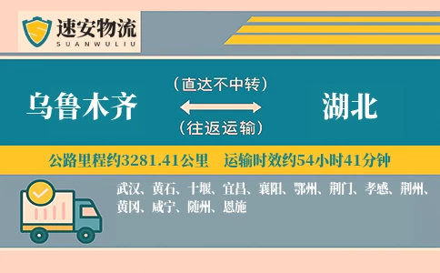 乌鲁木齐到湖北货运公司