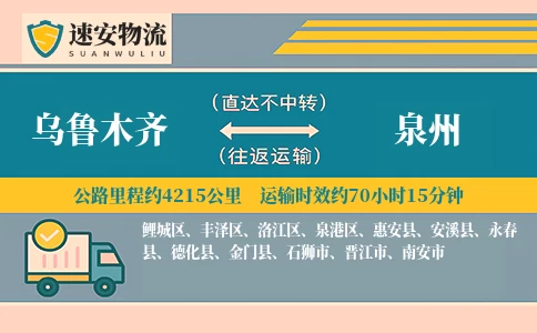 乌鲁木齐到泉州货运公司
