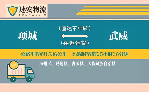 项城到武威货运公司