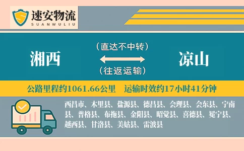 湘西到凉山货运公司