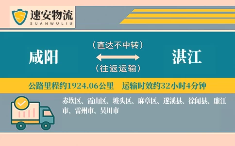 咸阳到徐闻县物流公司