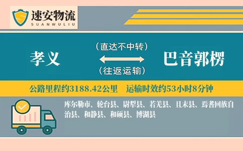 孝义到巴音郭楞货运公司