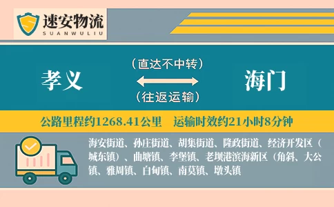 孝义到海门货运公司