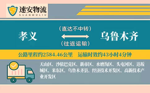 孝义到乌鲁木齐货运公司