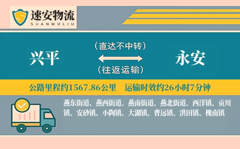 兴平到永安货运公司