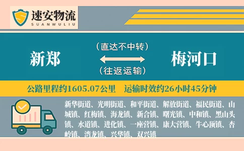 新郑到梅河口货运公司