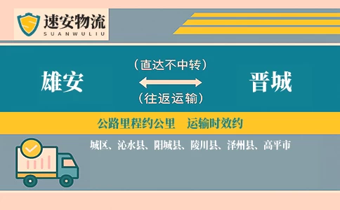 雄安到晋城货运公司