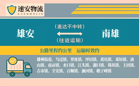 雄安到南雄物流公司