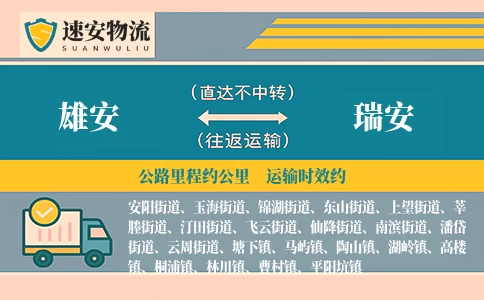 雄安到瑞安货运公司