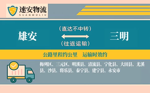 雄安到大田县物流公司