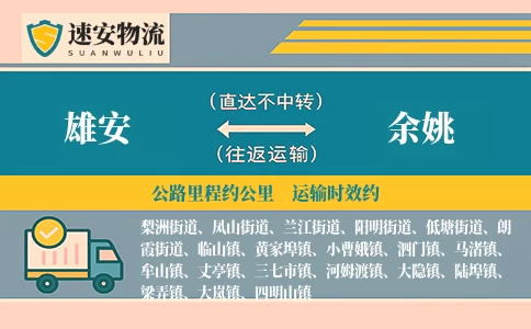 雄安到余姚货运公司