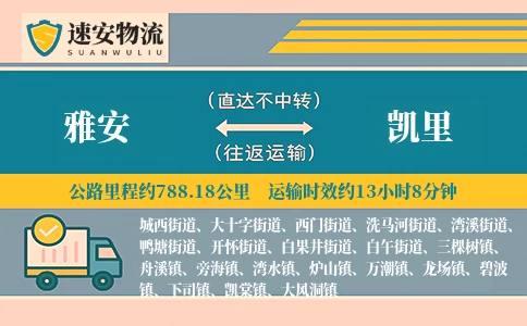雅安到凯里货运公司