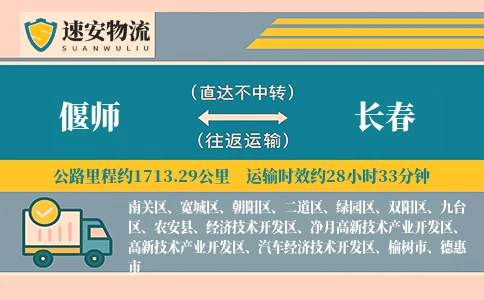 偃师到长春货运公司