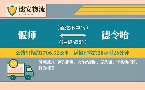 偃师到德令哈货运公司