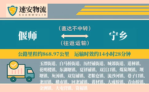 偃师到宁乡货运公司
