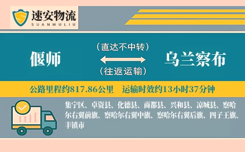 偃师到乌兰察布货运公司