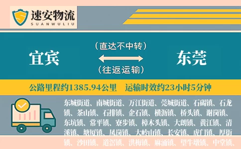 宜宾到东莞货运公司