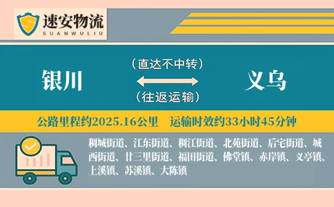 银川到义乌货运公司