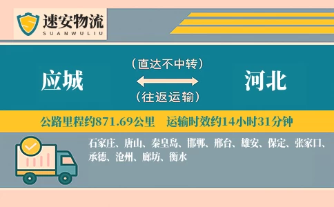 应城到河北货运公司