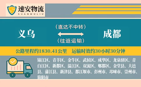 义乌到成都货运公司