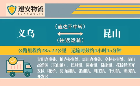 义乌到昆山货运公司