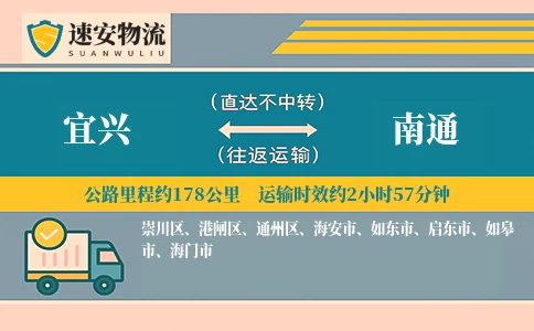 宜兴到南通货运公司