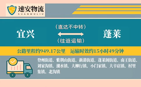宜兴到蓬莱物流公司