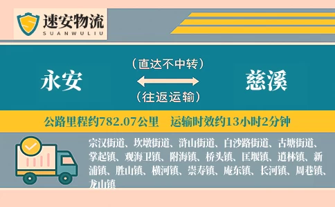 永安到慈溪货运公司