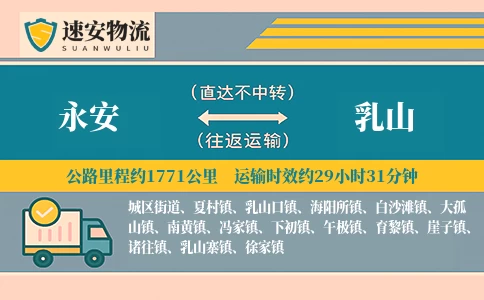 永安到乳山货运公司