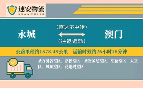 永城到澳门货运公司