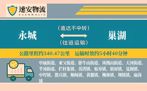 永城到巢湖货运公司