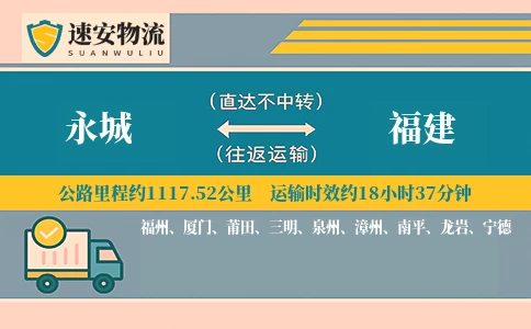 永城到福建货运公司