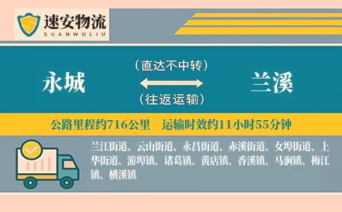 永城到兰溪货运公司