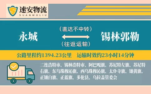 永城到锡林郭勒货运公司