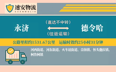 永济到德令哈货运公司